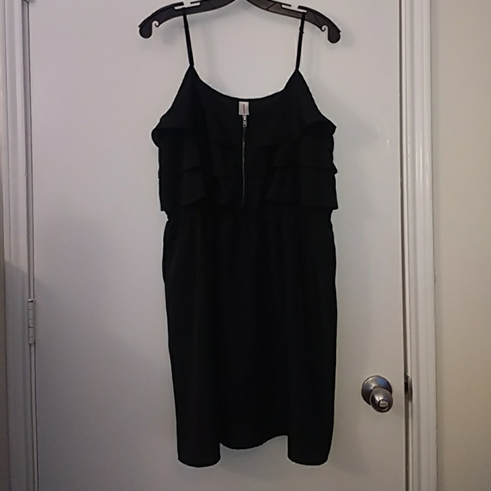 Black ruffle top dress